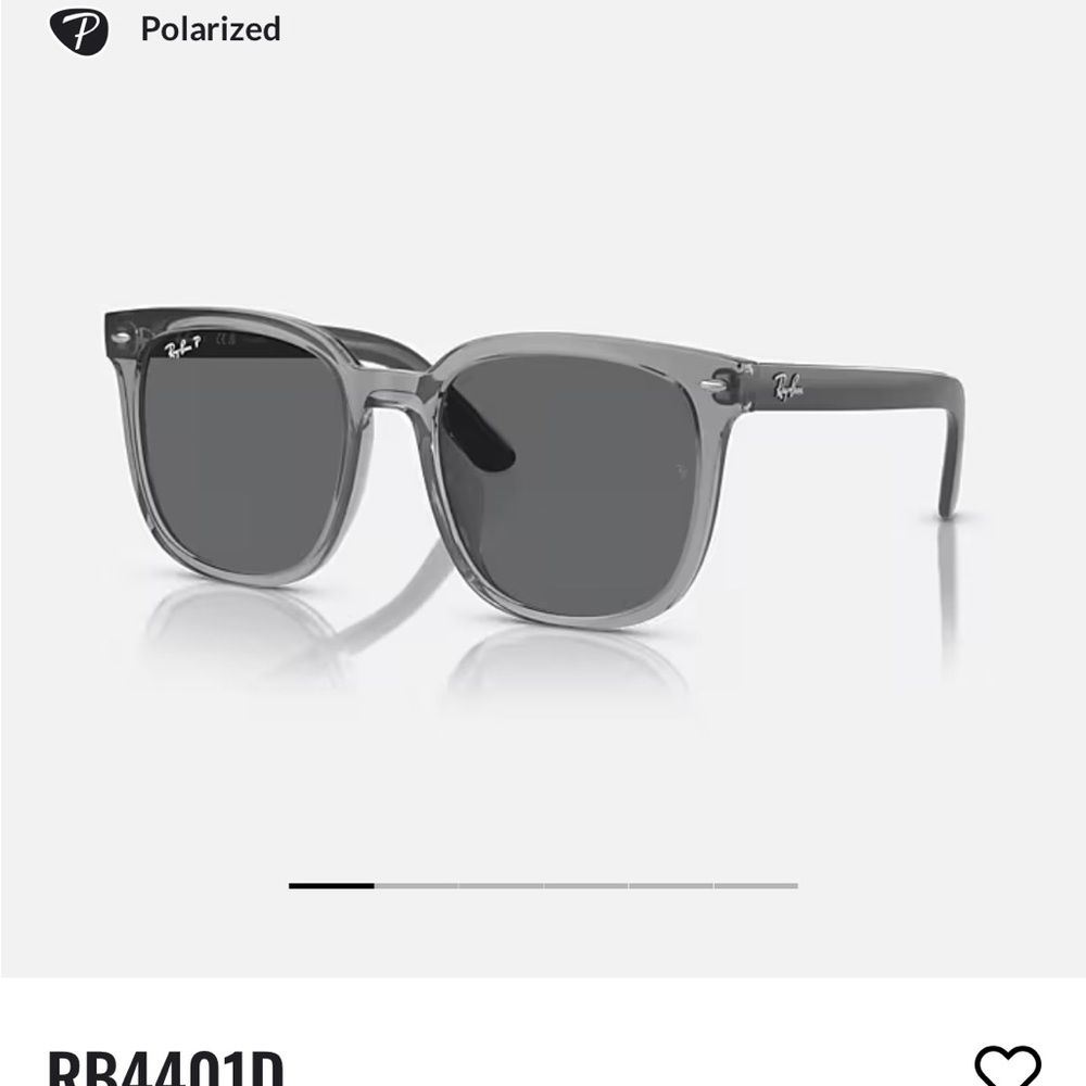 NWT Ray-Ban Uni-Sex Dark Gray Polarized Sunglasses 0RB4401D